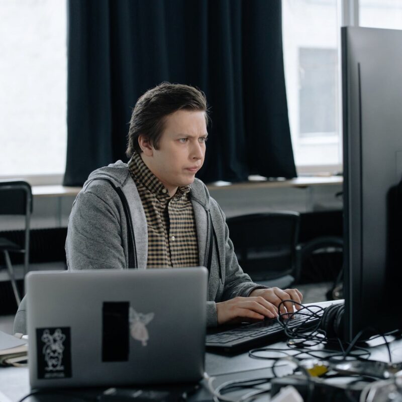 photo of a man programming